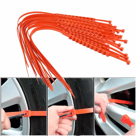 Pack of 20 Snow Tyre Cable Ties, Car Truck Anti-Slip Nylon Tyre Chains, Snow Mud, Car Safety Tyres Cable Ties